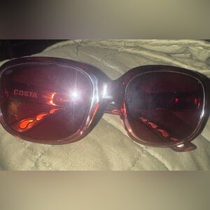 Polarized Costa Women's Tortoise Transparent Frame Sunglasses 6S9041 Gannet